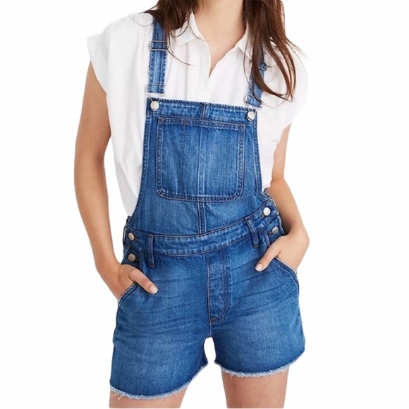 Madewell Pants - Madewell Adirondack Shortall Raw Hem Overalls